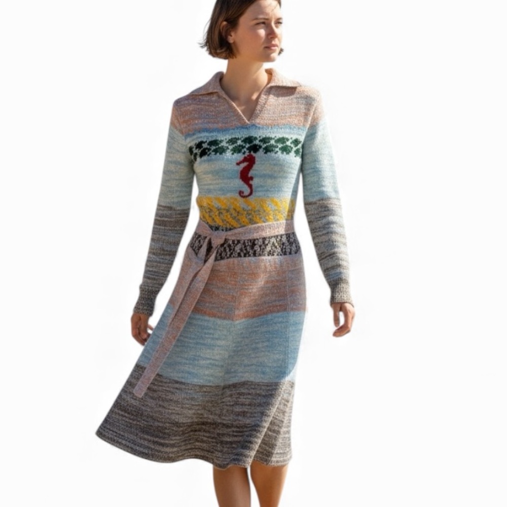 Mother Nature for Organically grown by Arpeja knit dress seahorse